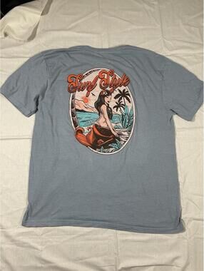 The Duck Company Shirt Mens XL Blue Surf Style Gulf Shores Alabama Pinup Tee